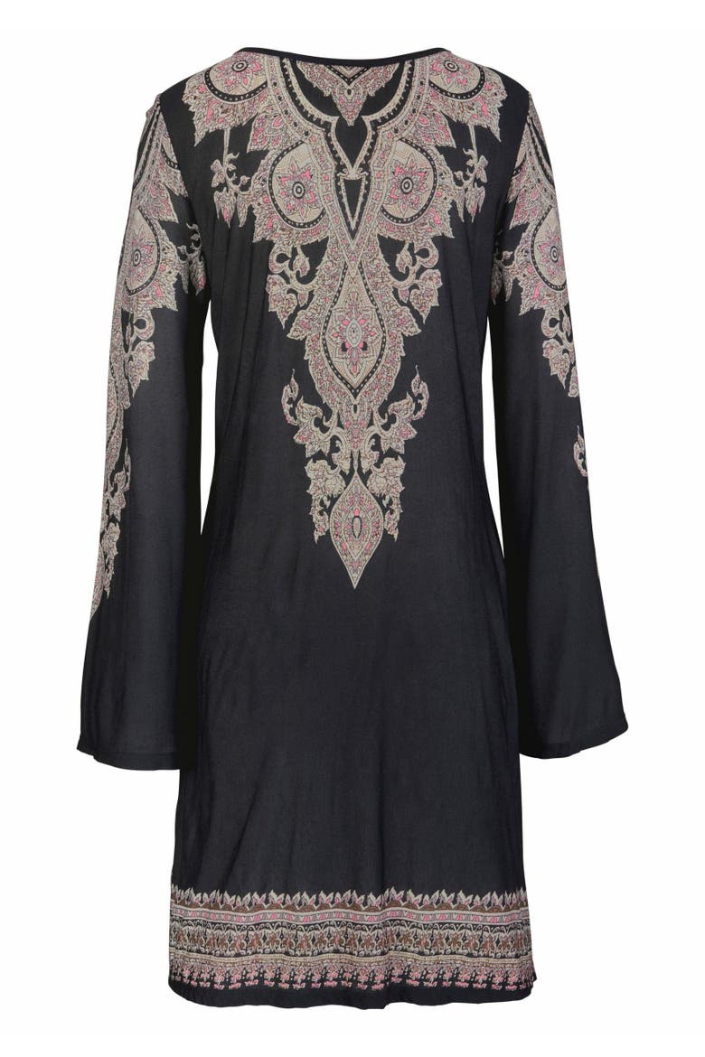 Lace Up Dress, Alternate, color, Black Printed