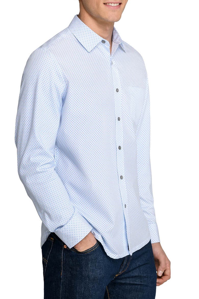 Slim Fit Micro Geo Dot Reworked Button-Up Shirt, Alternate, color, WHITE/ BLUE