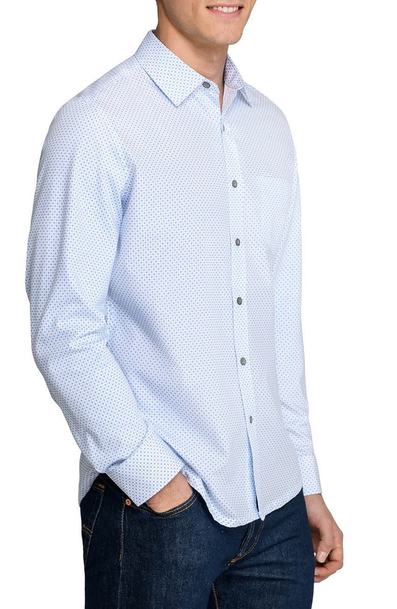 W.R.K Slim Fit Micro Geo Dot Reworked Button-Up Shirt, Alternate, color, White/ Blue