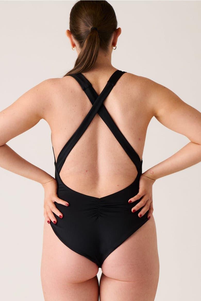 The Crossback One Piece - Tall, Alternate, color, Matte Black