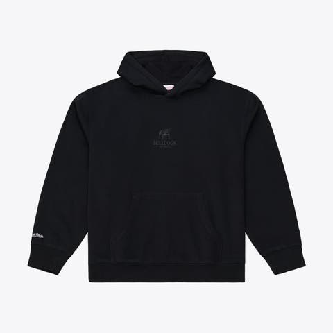 Men's Mitchell & Ness Black Georgia Bulldogs Monochrome Icon Fleece Hoodie