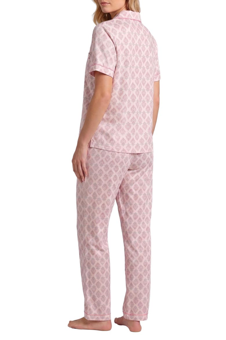 Brenna Piped 3-Piece Pajamas, Alternate, color, PINK