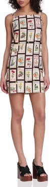 Avec Les Filles Seed Packet Print Minidress