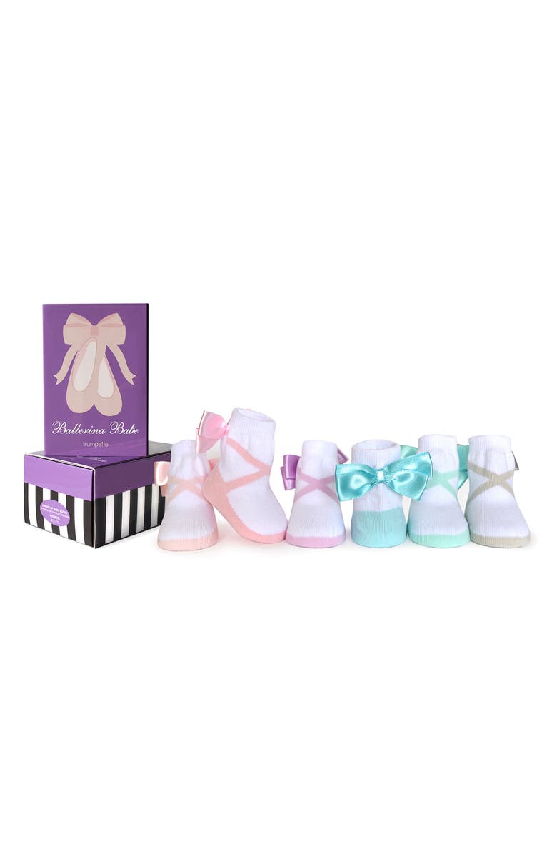 Trumpette Ballerina Babe Socks Gift Box - Pack of 6, Main, color, Multi