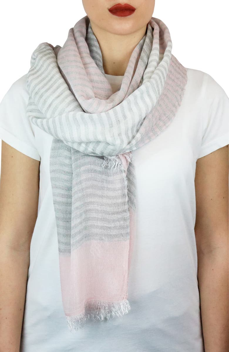 Nicoletta Rosi Reversible Yarn Dyed Fringe Scarf, Main, color,