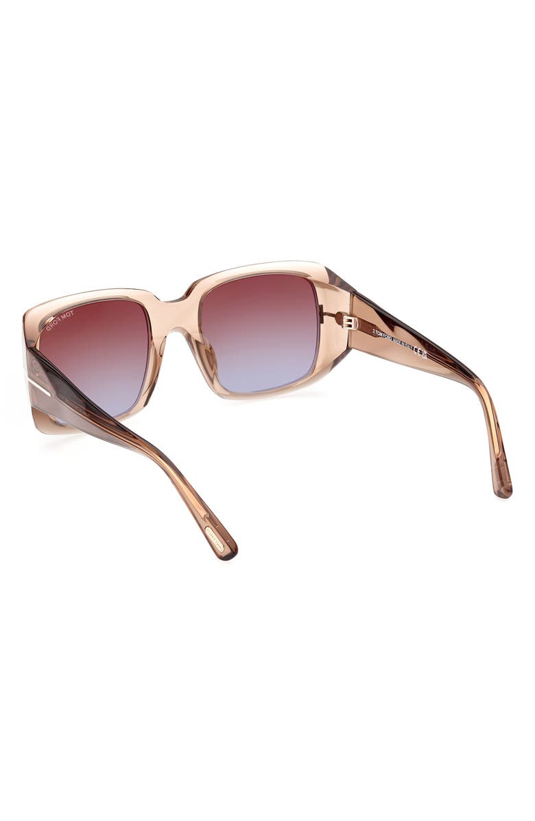 TOM FORD Ryder 51mm Square Sunglasses, Alternate, color, Shiny Champagne / Brown Blue