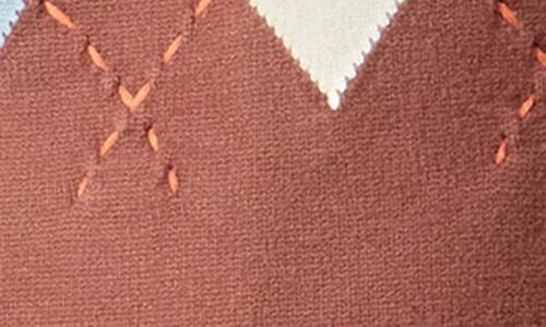 English Factory Argyle Knit Polo Dress In Multi