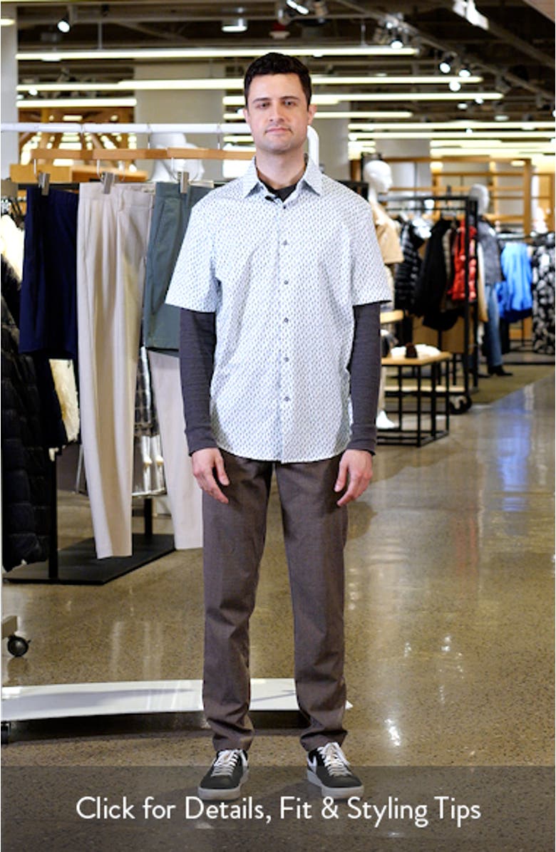 Miles OoohCotton<sup>®</sup> Golfer Print Short Sleeve Button-Up Shirt, sales video thumbnail
