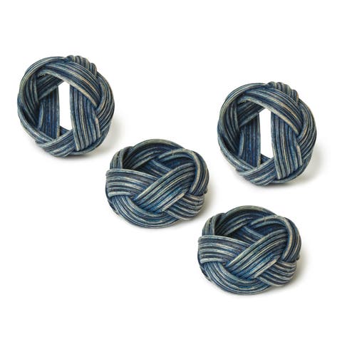 Braided Weave Napkin Rings - Set of 4
