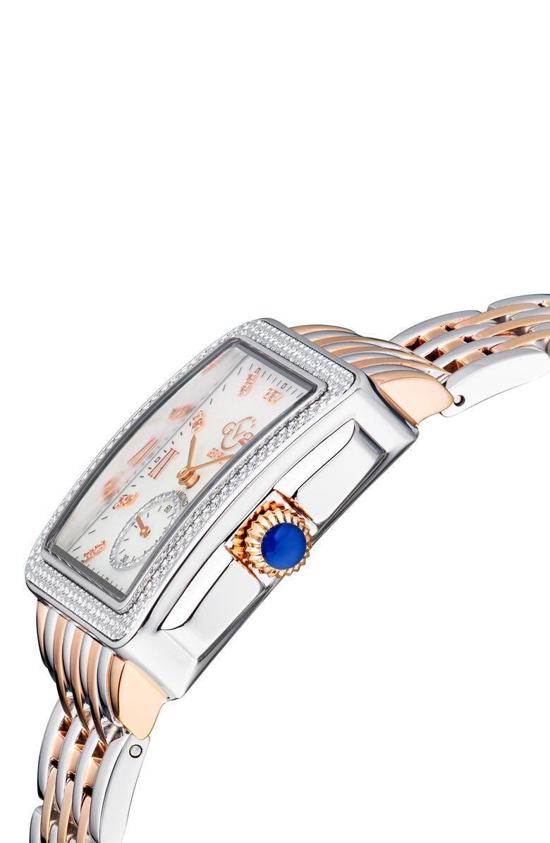 GV2 Bari Mother of Pearl Diamond Bracelet Watch, 34mm x 30mm, Alternate, color,