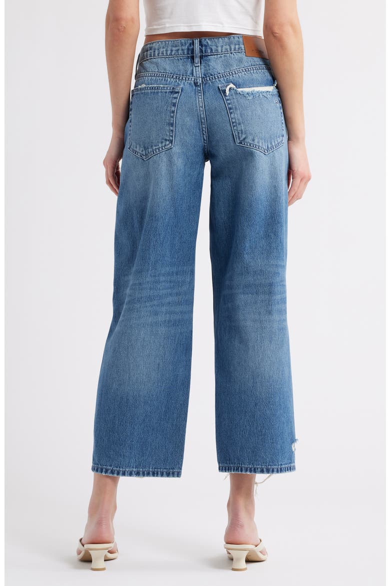 Baggy Distressed High Waist Wide Leg Jeans, Alternate, color, DK WASH