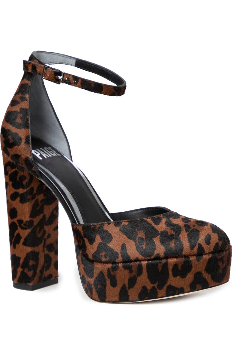 PAIGE Molly Ankle Strap Platform Pump, Main, color, Leopard Calf Hair