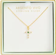 ARGENTO VIVO Cubic Zirconia Cross Pendant Necklace
