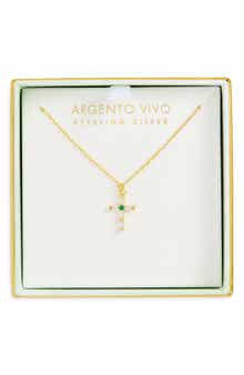 Cubic Zirconia Cross Pendant Necklace
