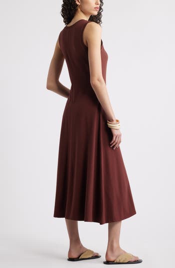 Sleeveless Cotton Blend Dress