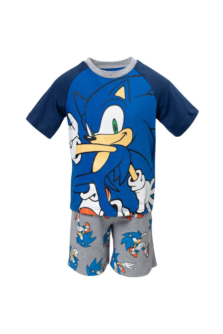 Sonic the Hedgehog T-Shirt & French Terry Shorts Set, Alternate, color, Blue/Gray