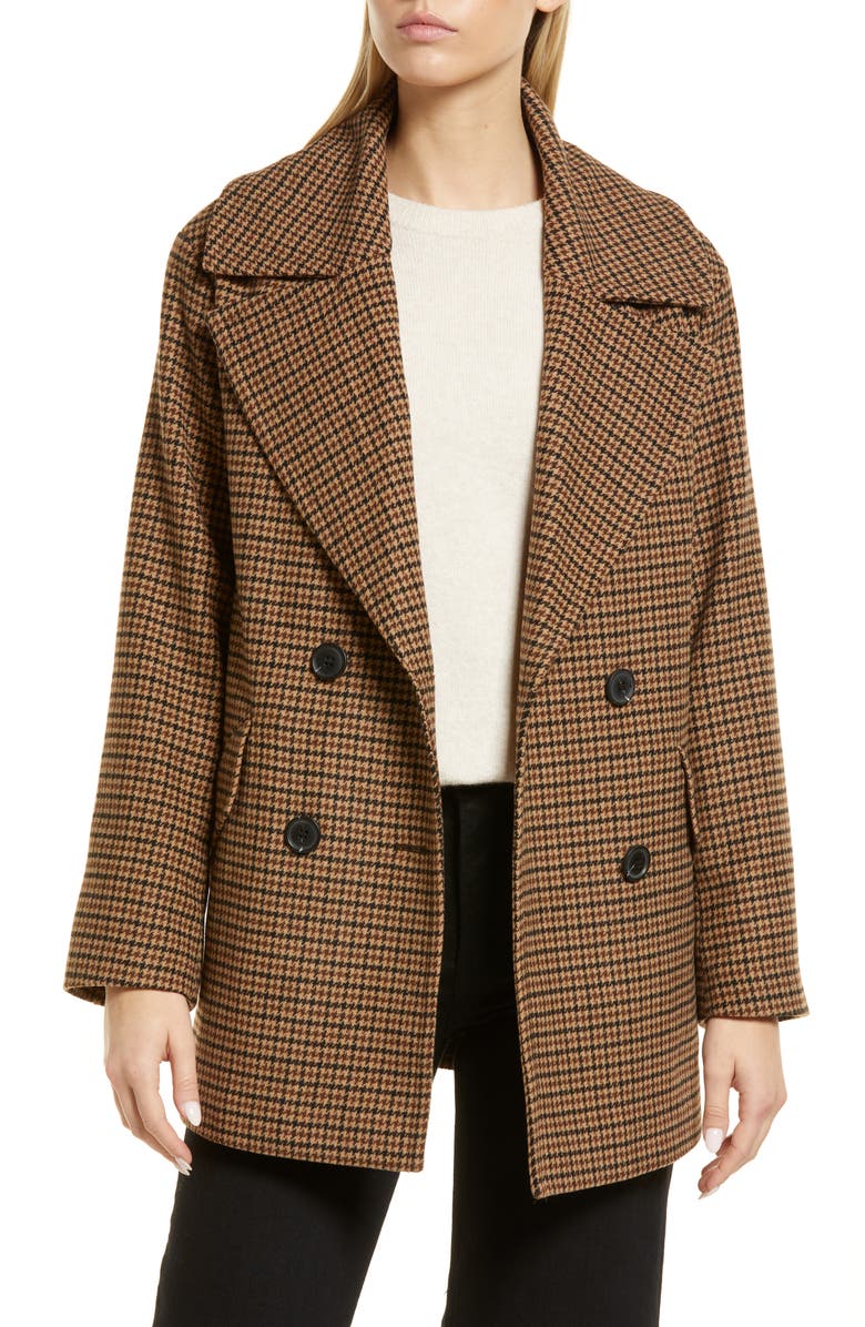 Nordstrom Short Herringbone Peacoat, Main, color, 