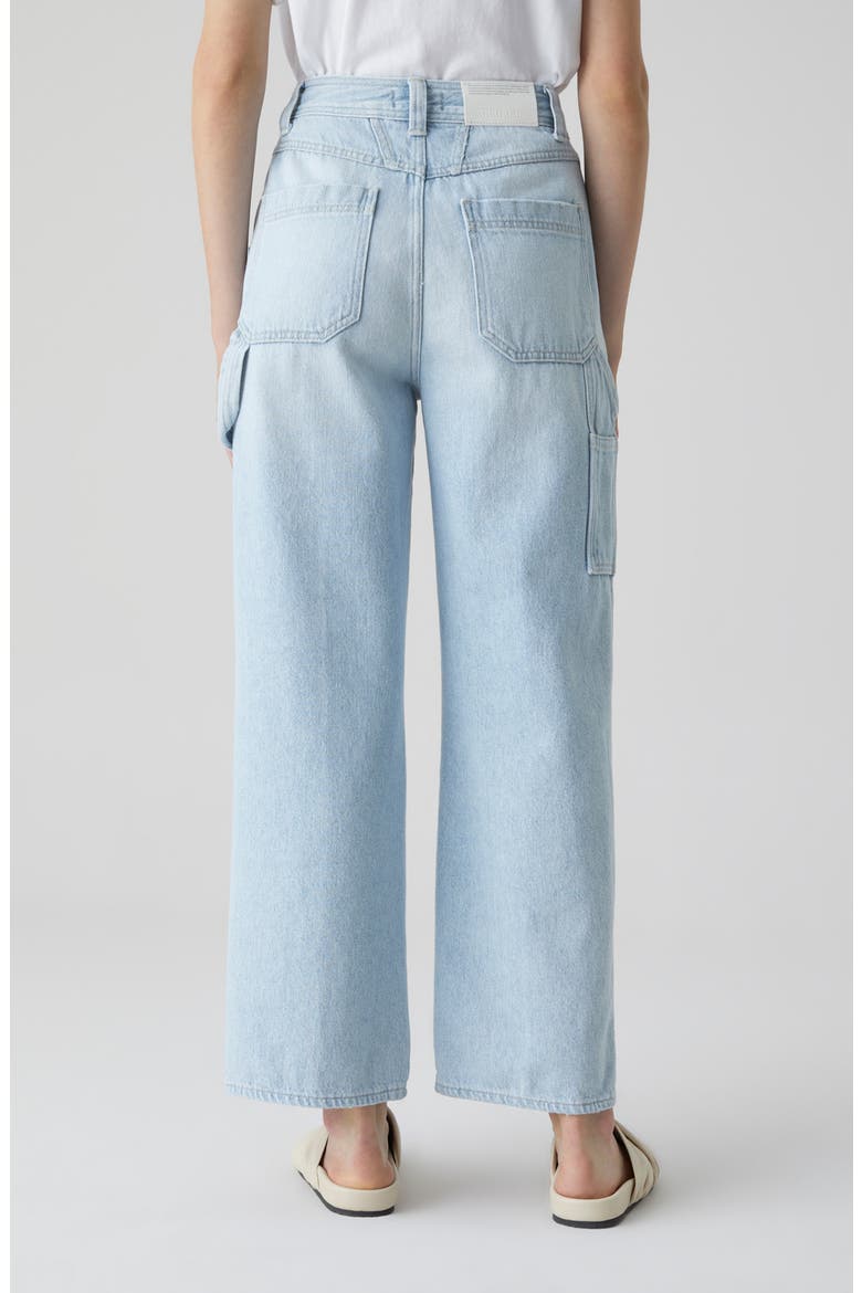 Carpenter Wide Leg Cotton Jeans, Alternate, color, LIGHT BLUE