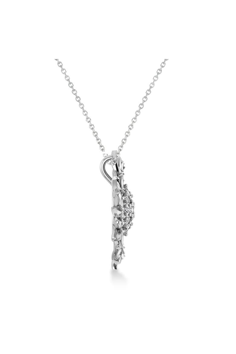 Sunflower Diamond Pendant Necklace 14k, Alternate, color, 0.38ct,White Gold