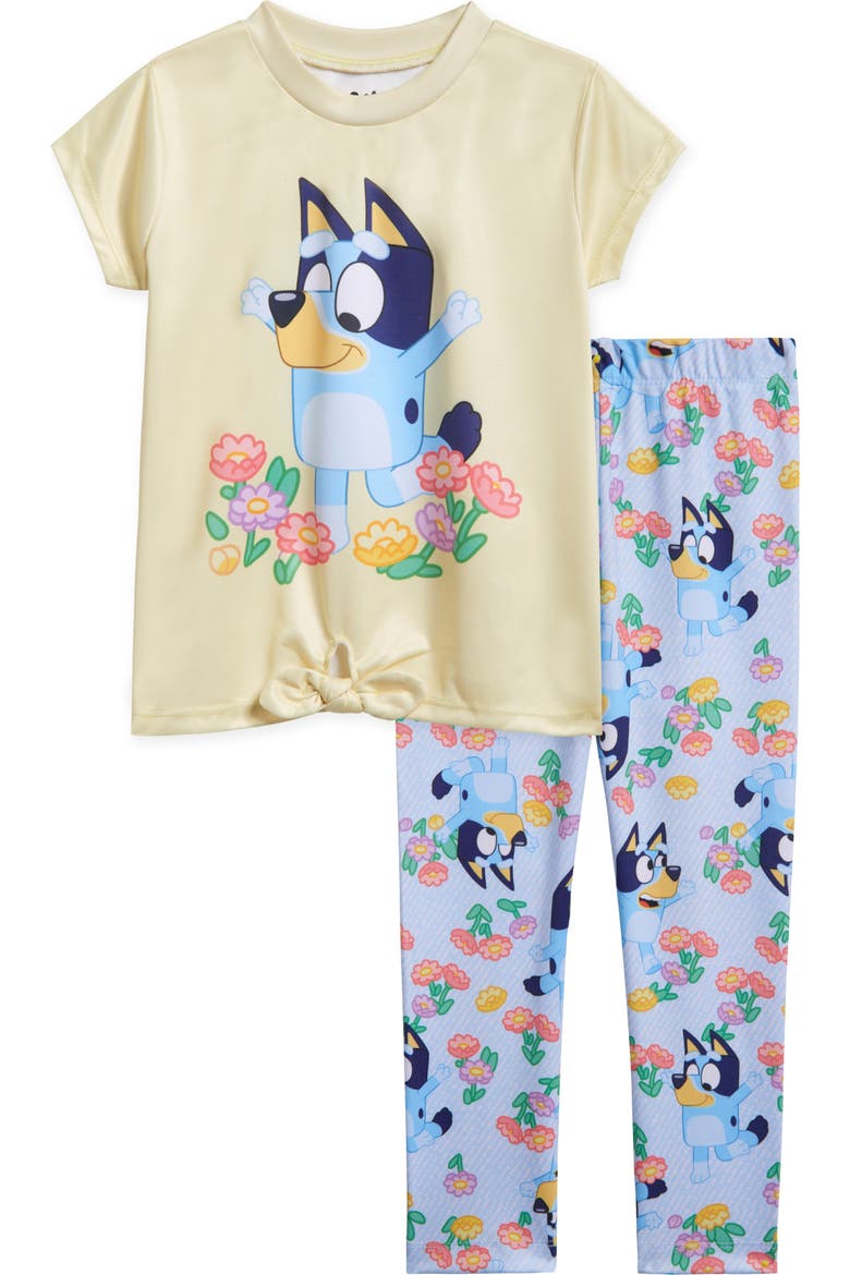 2-Piece Tee and Leggings Set, Main, color, Bluey Yellow Sky Blue