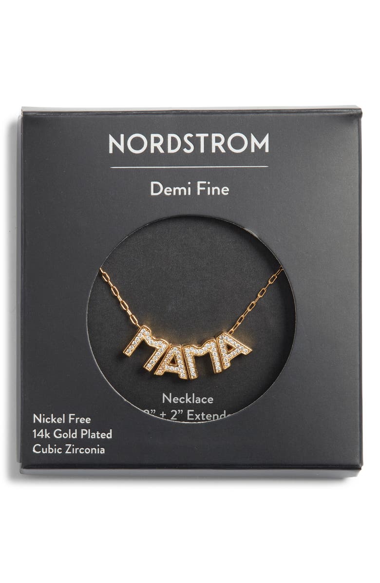Nordstrom Mama Initial Pendant Necklace, Main, color, Clear- Gold