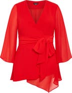 City Chic Ainsley Tie Waist Top