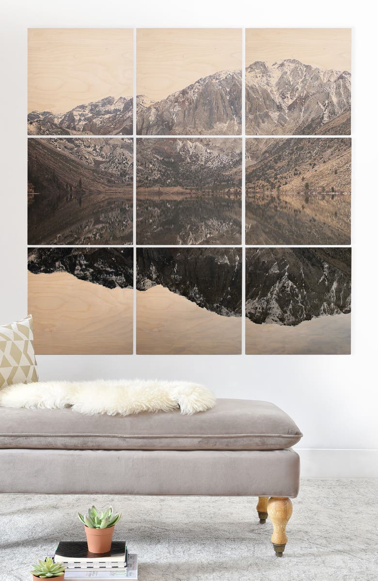 Deny Designs Reflective 9-Piece Wood Wall Mural, Alternate, color, 