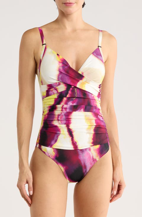 Surplice V-Neck One-Piece Swimsuit