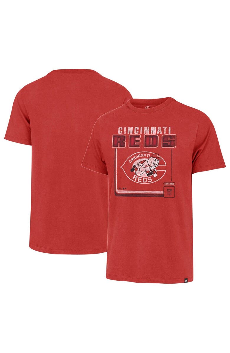 '47 Men's '47  Red Cincinnati Reds Cooperstown Collection Borderline Franklin T-Shirt, Alternate, color, 