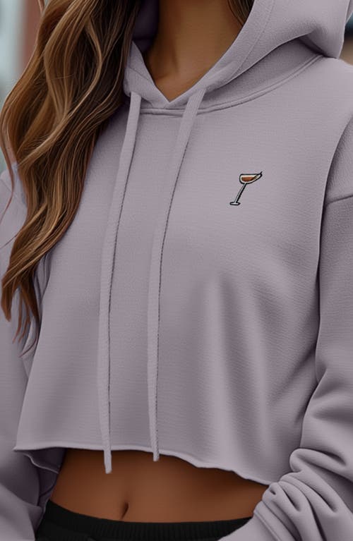 Dalix Espresso Martini Cropped Hoodie In Storm Gray