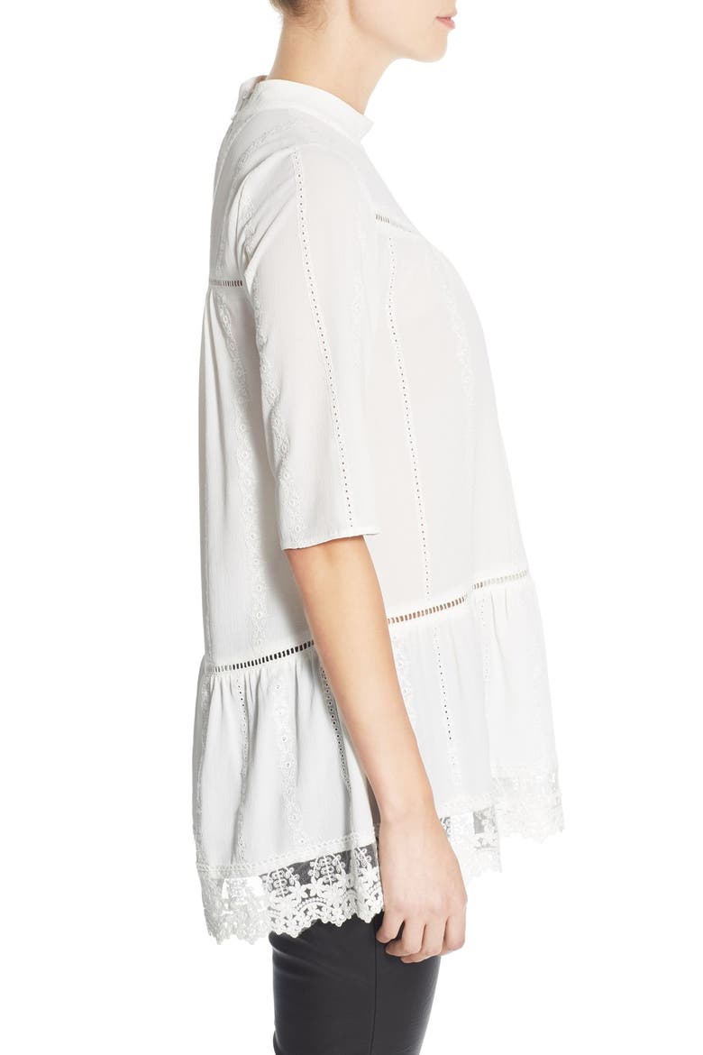 Lace Hem Peasant Tunic, Alternate, color, IVORY