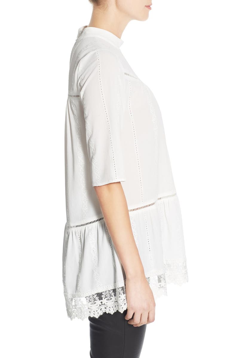 Leith Lace Hem Peasant Tunic, Alternate, color, 