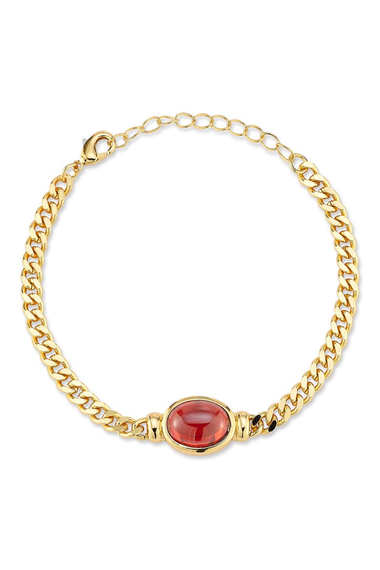 Cubic Zirconia Curb Chain Bracelet, Main, color, GOLD