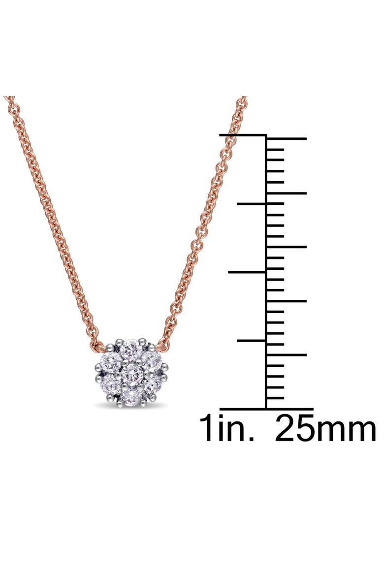 Diamond Floral Cluster Necklace 14k Rose Gold, Alternate, color, Rose Gold