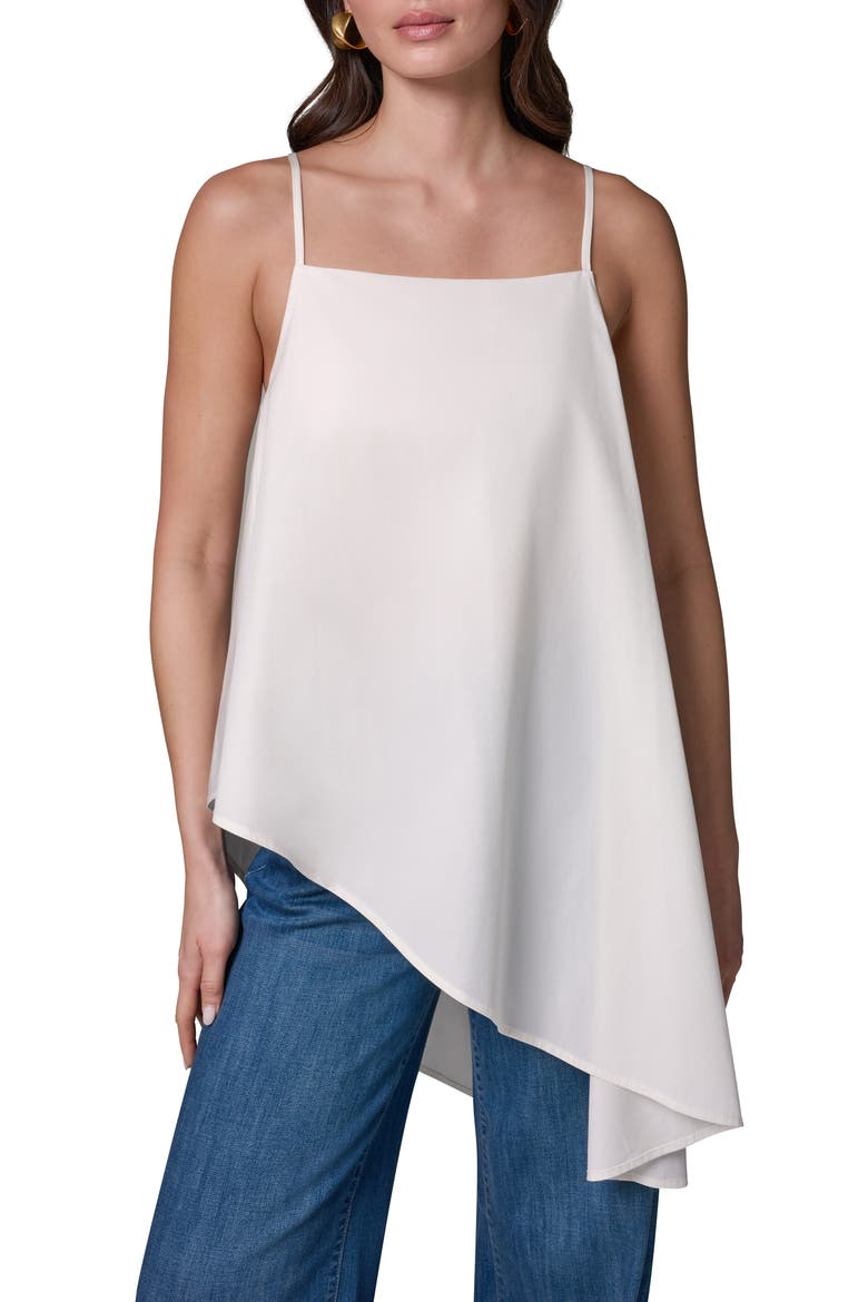 Asymmetric Stretch Poplin Top, Main, color, CREAM