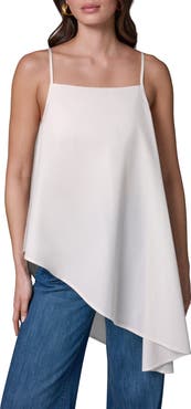 Donna Karan New York Asymmetric Stretch Poplin Top
