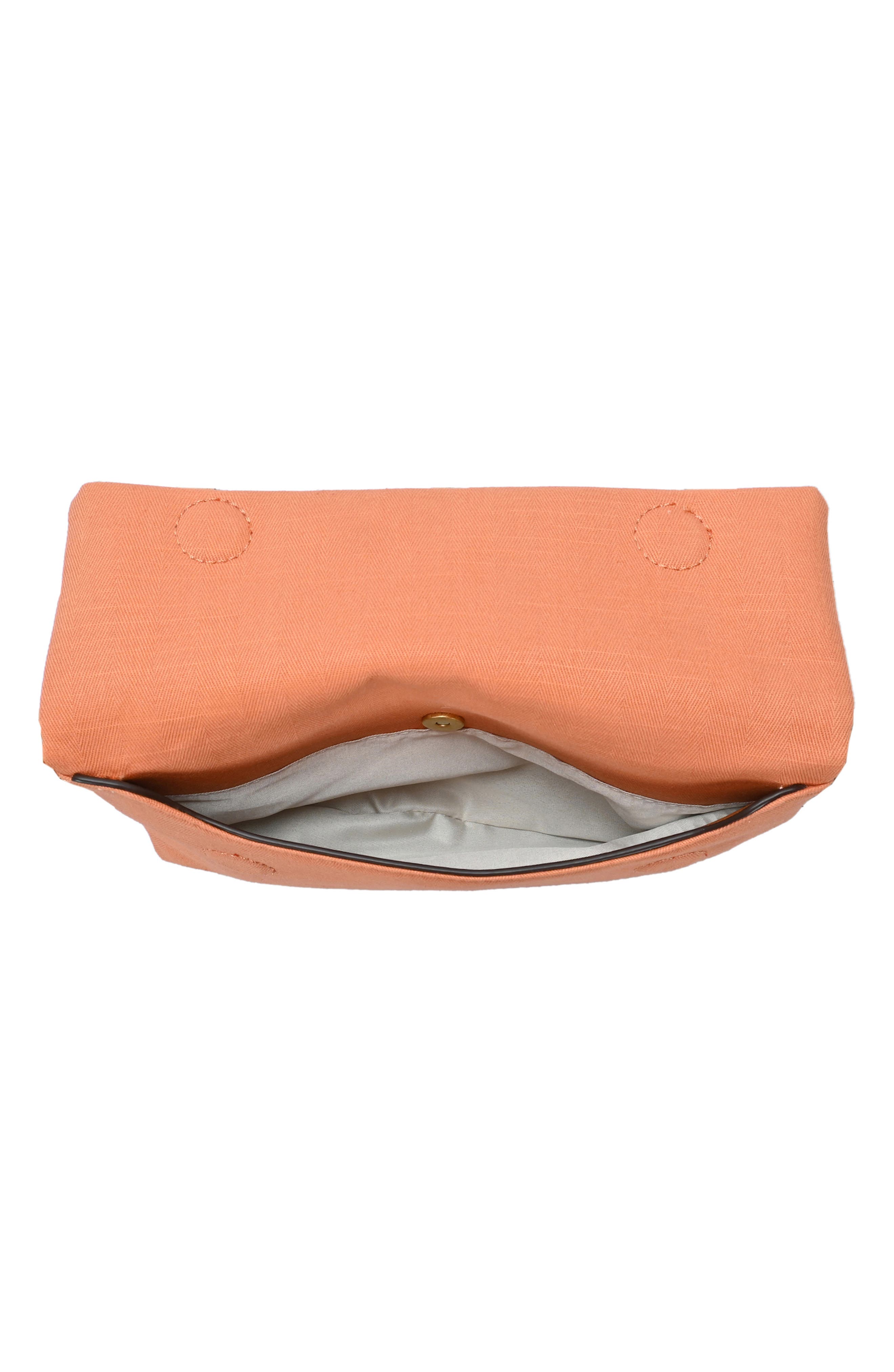 Cotton Canvas Flap Shoulder Bag, Alternate, color, ORANGE