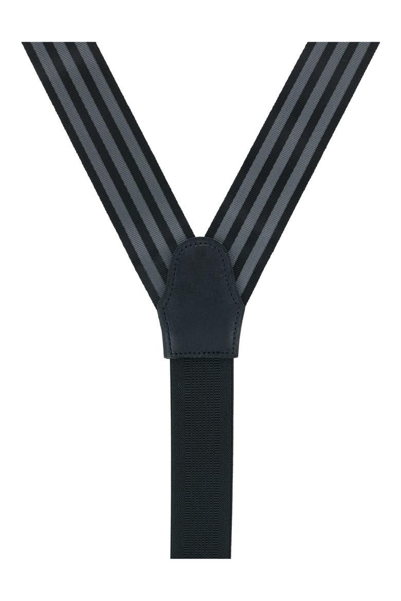 Astaire Grosgrain Stripe Silk Suspenders, Alternate, color, BLACK WITH GREY STRIPE