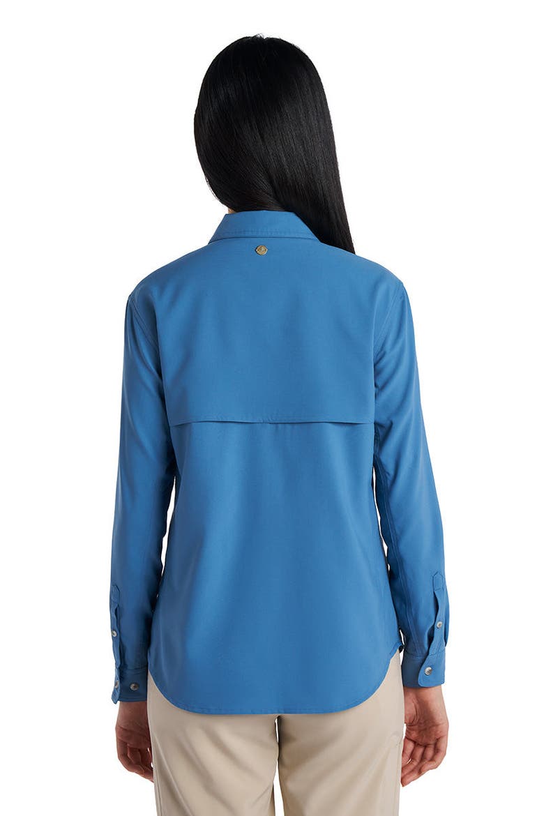 Women's Mylitta Travel Long Sleeve Shirt, UPF 50+ Sun Protection, Alternate, color, Blue Dusk