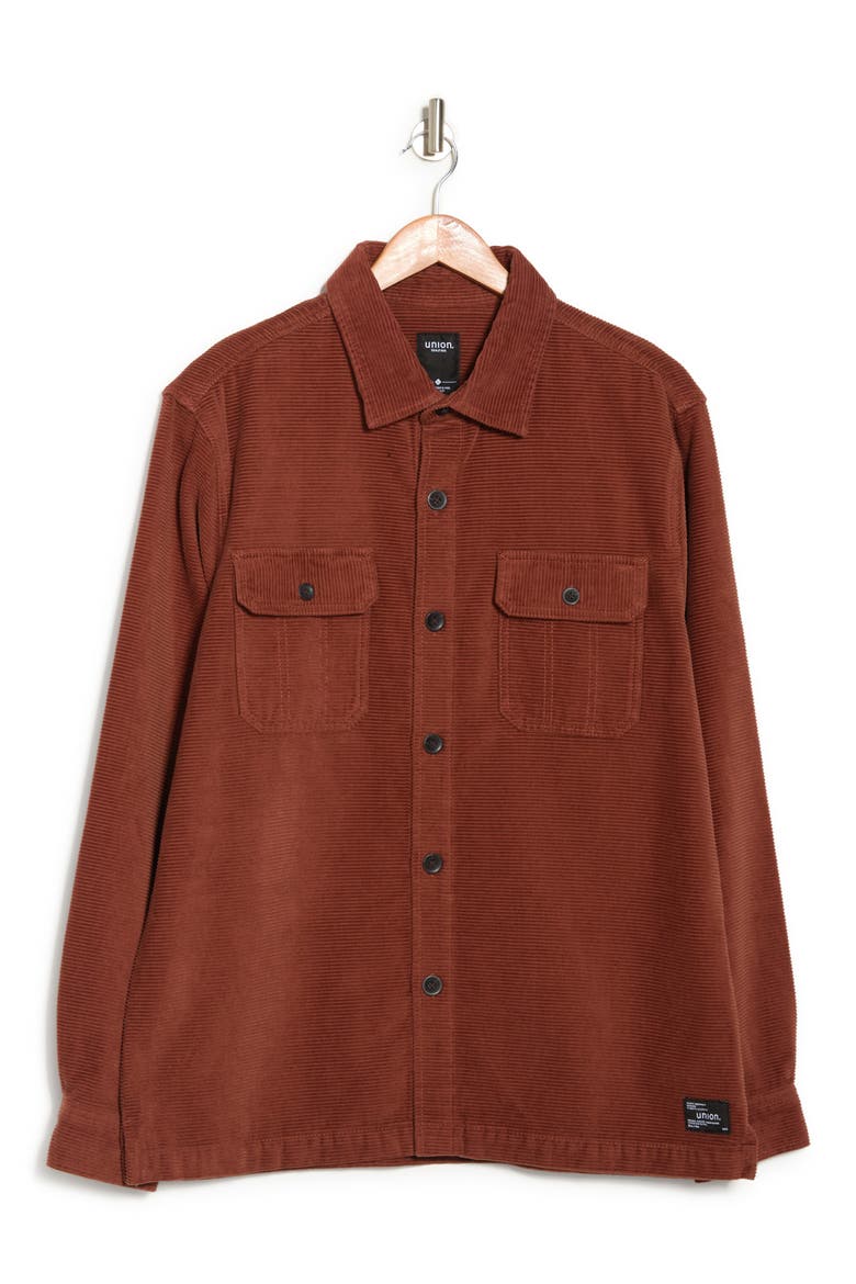 Corduroy Shirt Jacket, Alternate, color, HENNA