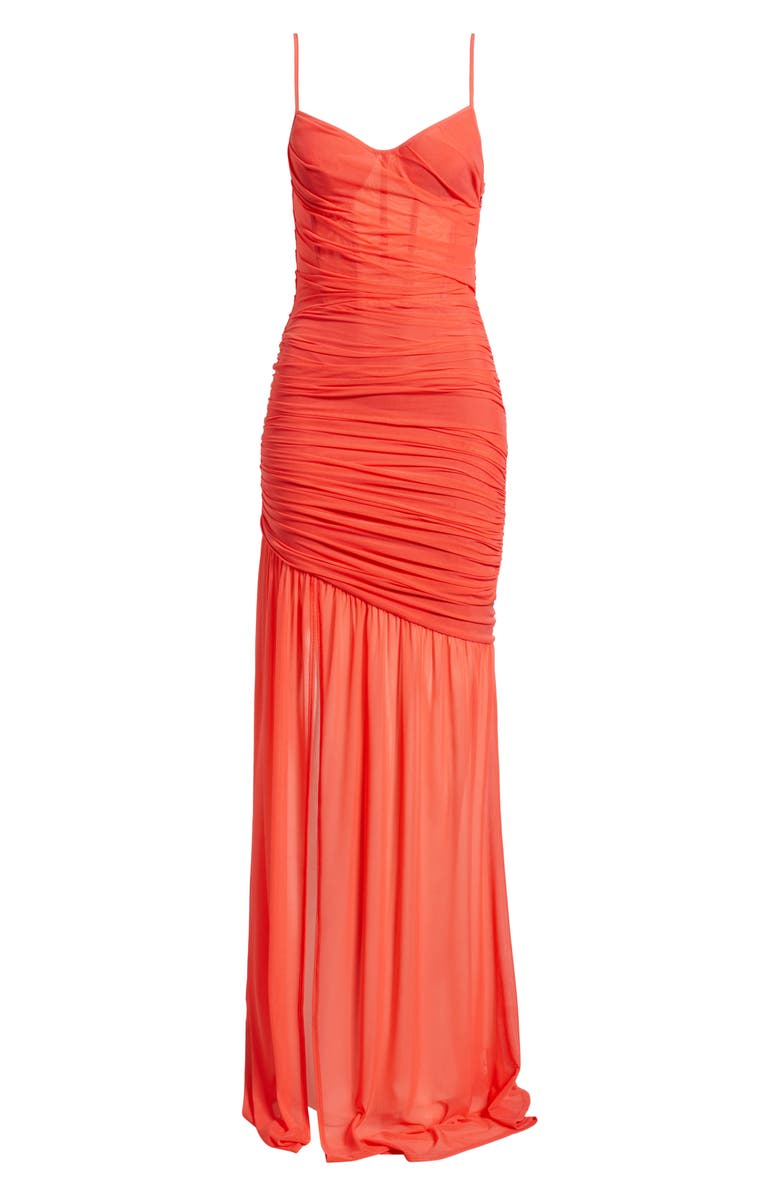 Black Halo Kristen Shirred Gown, Alternate, color, Coral