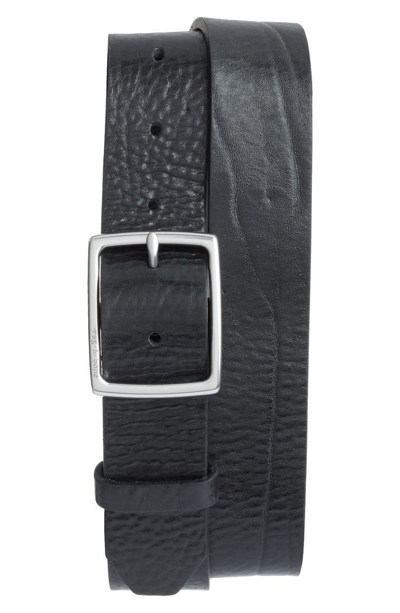 rag & bone Rugged Leather Belt, Main, color, 