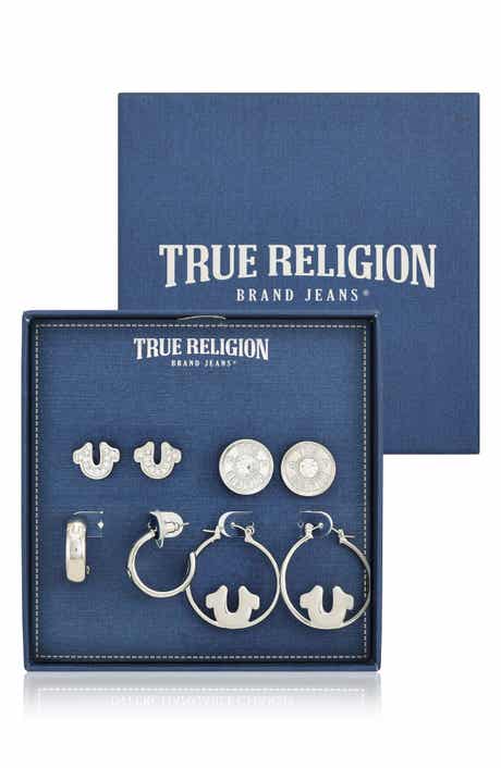 True Religion 4-Pack Assorted Stud & Hoop Earrings