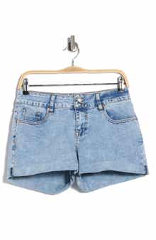 Vigoss Double Button Cuffed Denim Shorts
