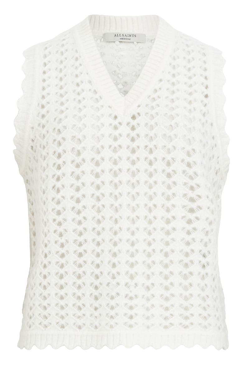Vivian Openwork Sweater Vest, Alternate, color, CHALK WHITE