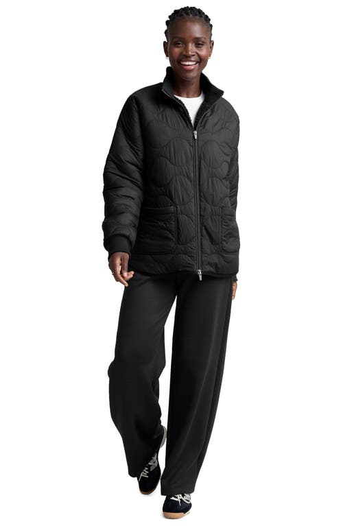 Beyond Yoga Two-way Reversible Quilted Jacket In Black