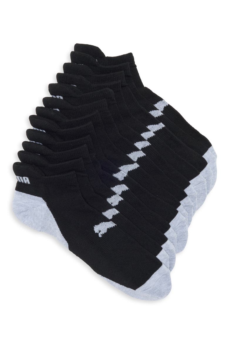 6-Pack Low Cut Terry Socks, Main, color, BLACK GREY