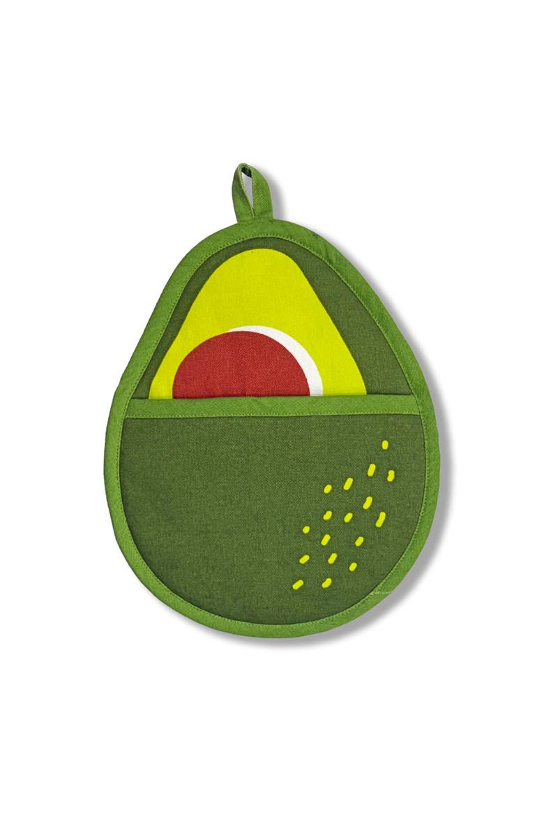 Avocado & Lemon Pot Holders Set of 2, Alternate, color, Green