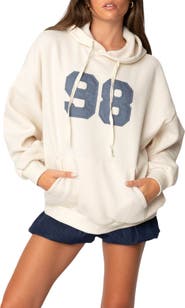 EDIKTED 98 Oversize Cotton Blend Graphic Hoodie
