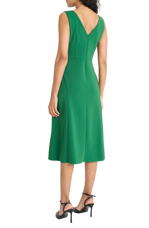 Maggy London Boat Neck Sleeveless Fit & Flare Dress In Green